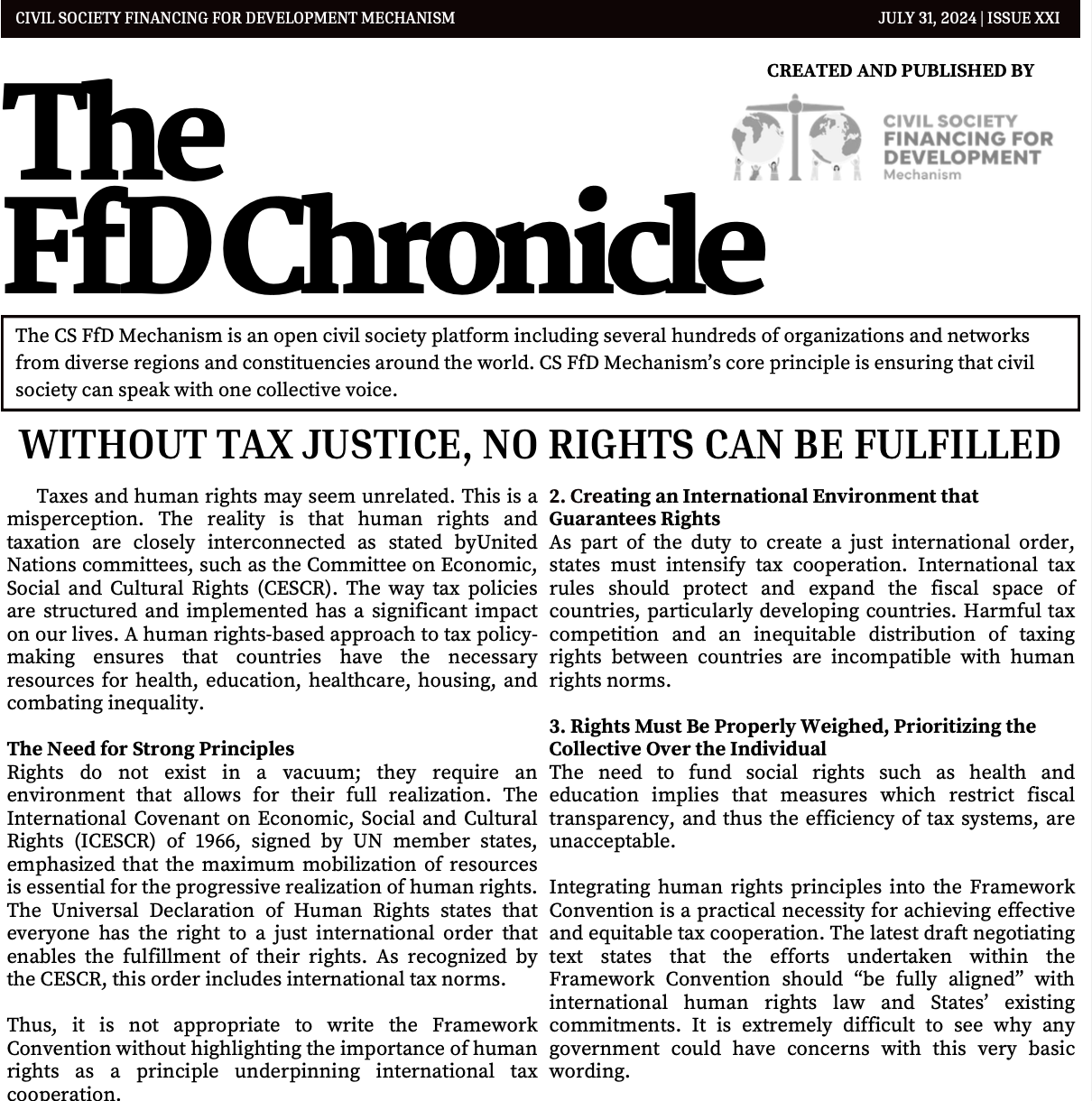 The FfD Chronicle: July 31st